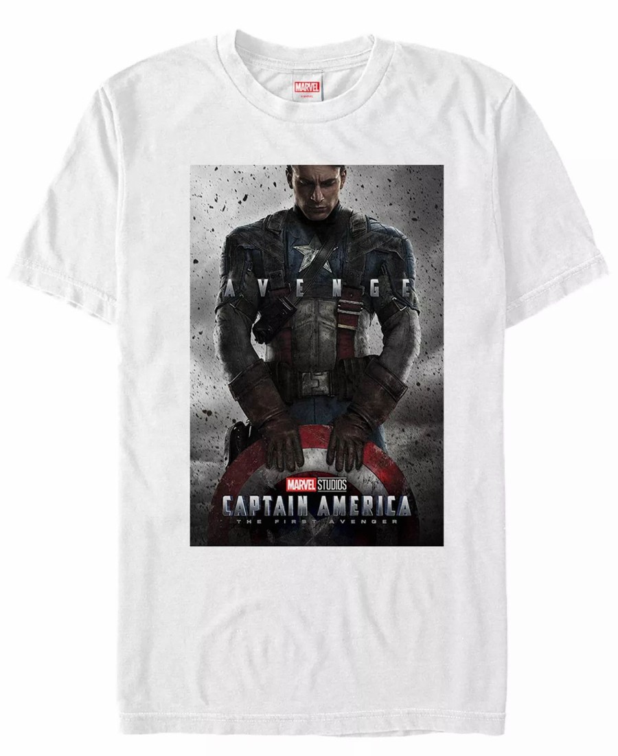 * Fifth Sun Marvel Men'S Captain America The First Avenger Short Sleeve T-Shirt White New