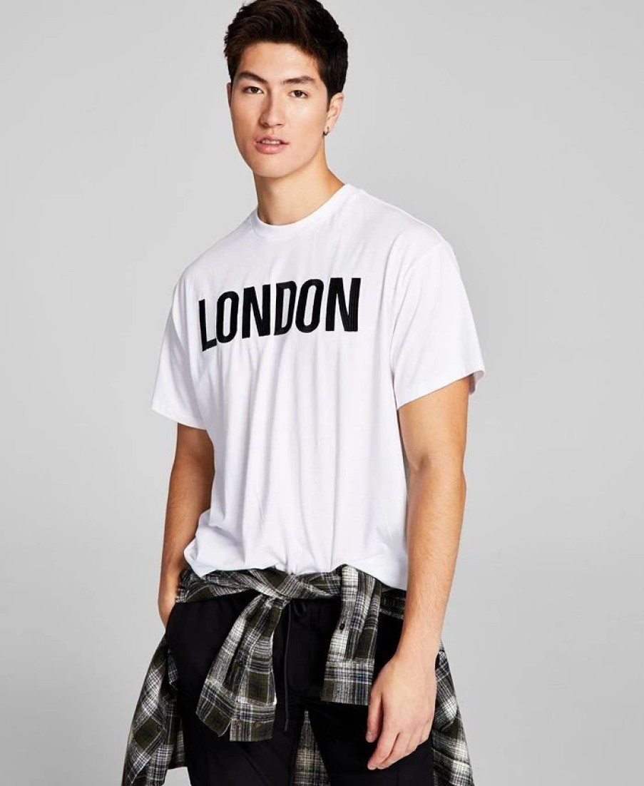 * And Now This Men'S Oversized-Fit Embroidered T-Shirt London Hot