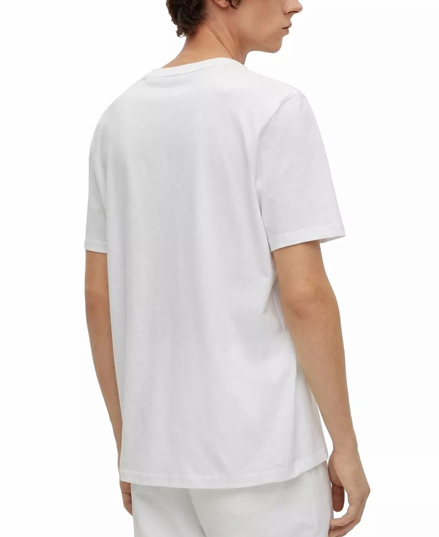 * Hugo Ugo Boss Men'S Dastillo Signature Logo T-Shirt, Created For Macy'S White New