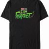 * Fifth Sun Men'S Marvel Film I Am Groot Main Logo Short Sleeve T-Shirt Black Best